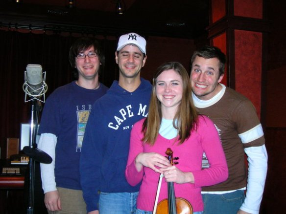 L to R: Adam Moritz, Sal Oliveri, me and Ronnie in the studio recording "Abide With Me" on Ronnie's We Believe worship album....spring 2006